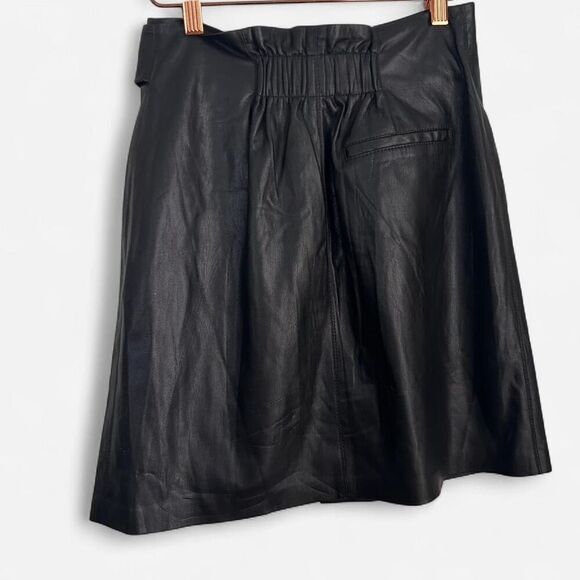 Nanushka basics Black Vegan Leather Side Tie Mini Skirt | Quiet Luxury small - Picture 3 of 8